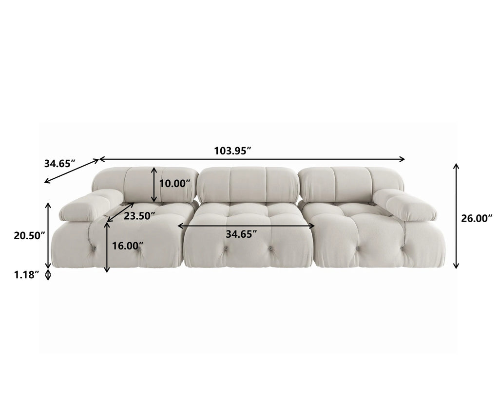 Minimalist Velvet Modular Sectional Sofa