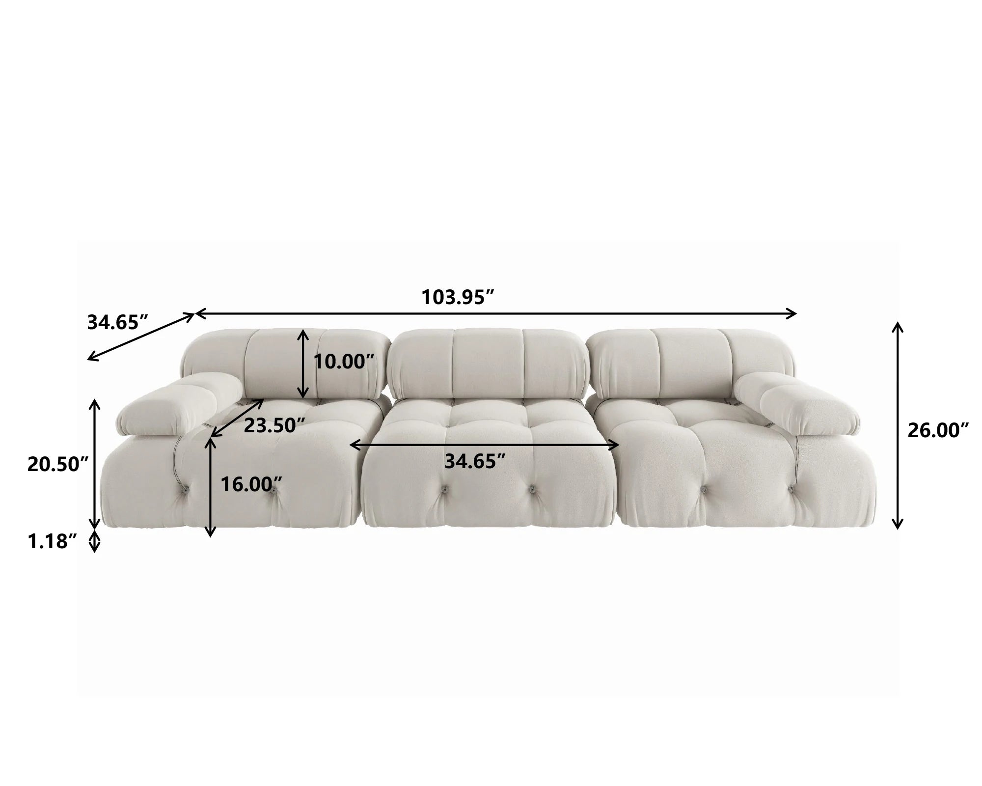 Minimalist Velvet Modular Sectional Sofa