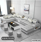 U-Shape Fabric Sofa with USB