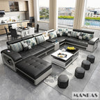 U-Shape Fabric Sofa with USB