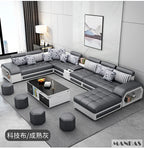 U-Shape Fabric Sofa with USB