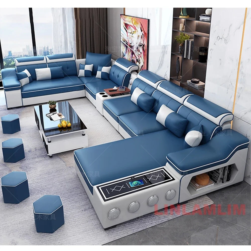 Modern Sectional Sofa with Bluetooth USB