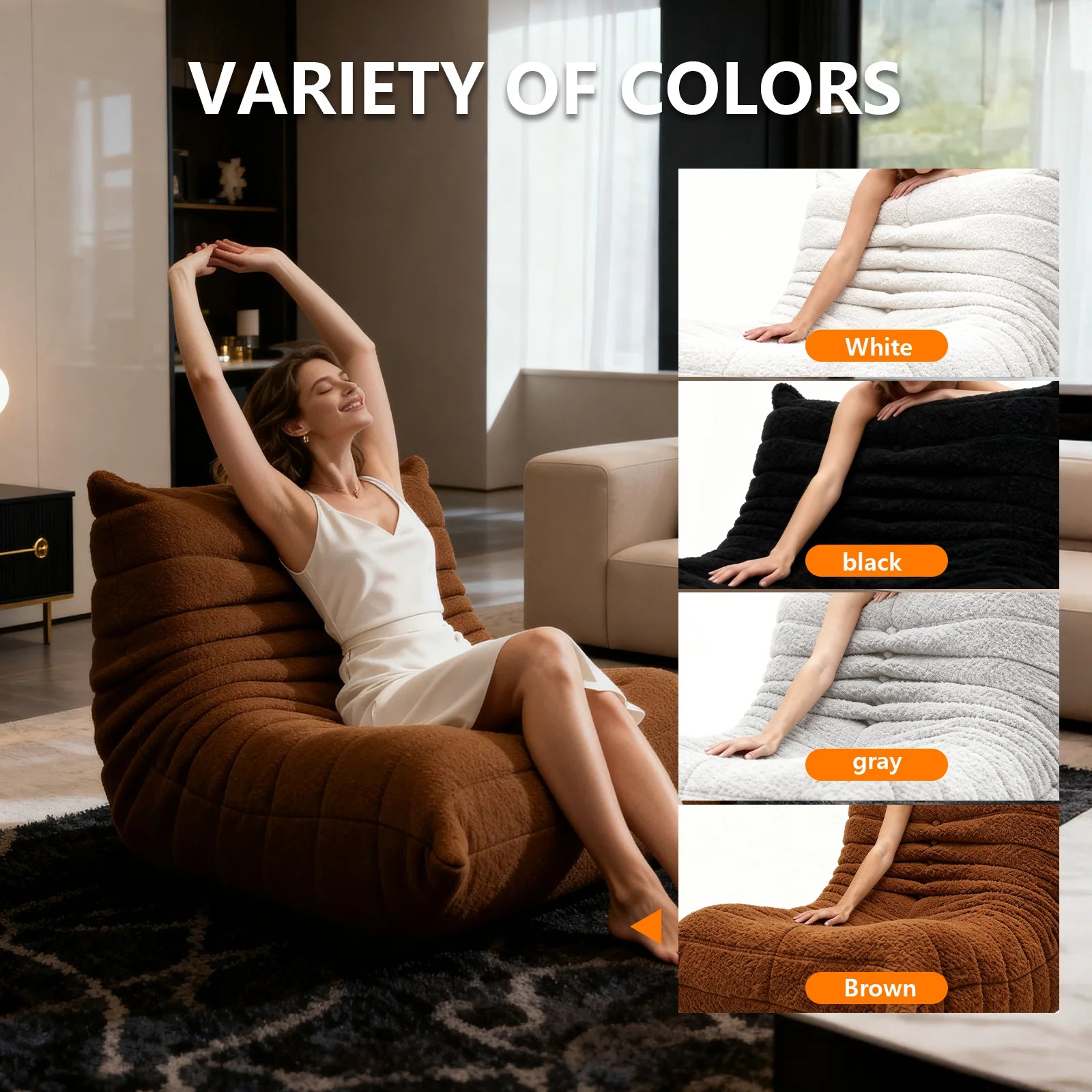 Velvet Boneless Sofa