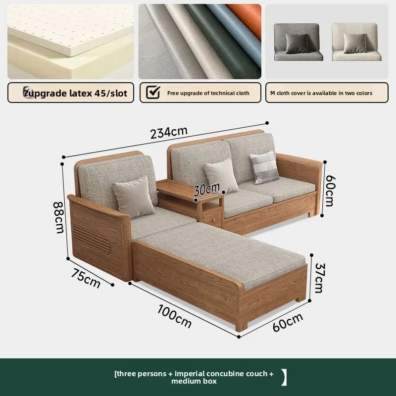 Nordic Ash Wood Fabric Sofa