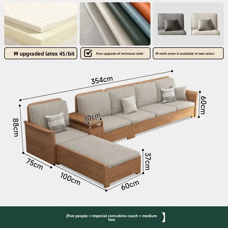 Nordic Ash Wood Fabric Sofa