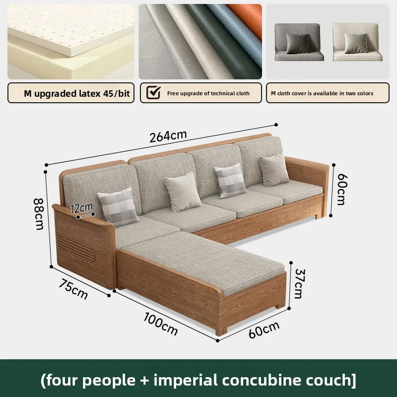 Nordic Ash Wood Fabric Sofa