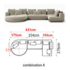 Italian Minimalist Cotton Linen Sofa