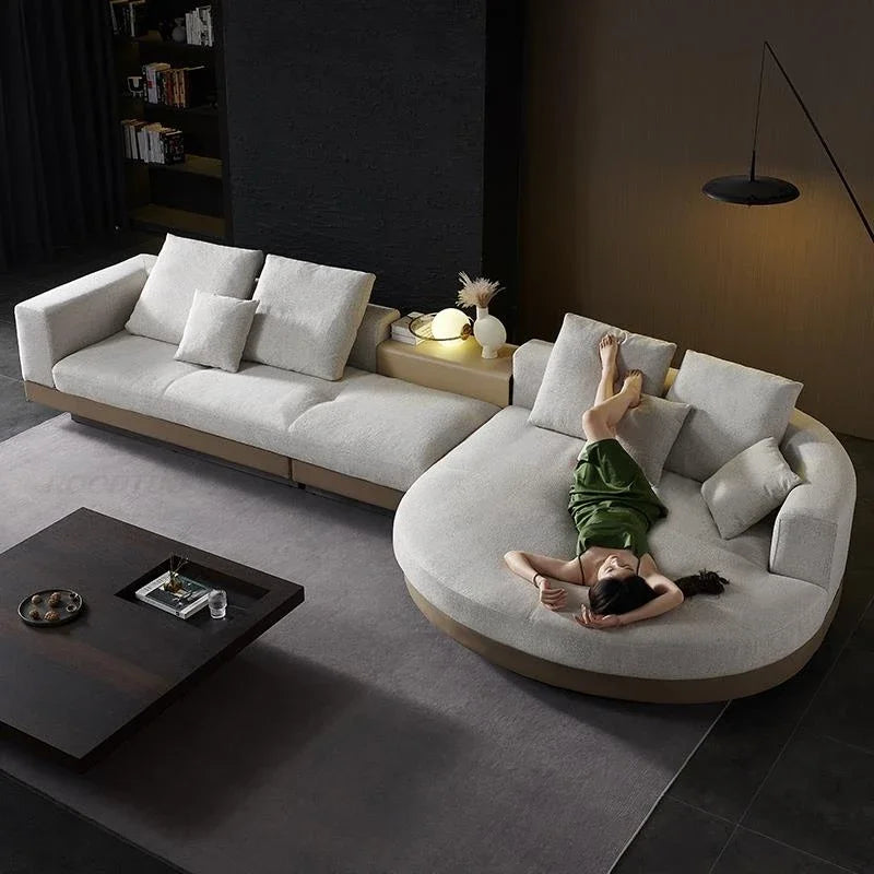 Italian Minimalist Cotton Linen Sofa