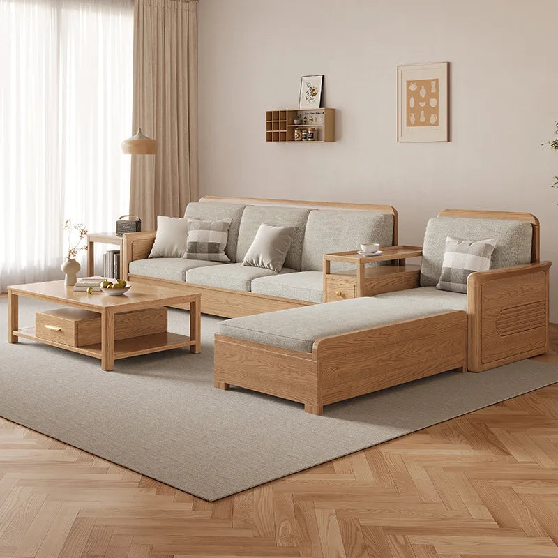 Nordic Ash Wood Fabric Sofa