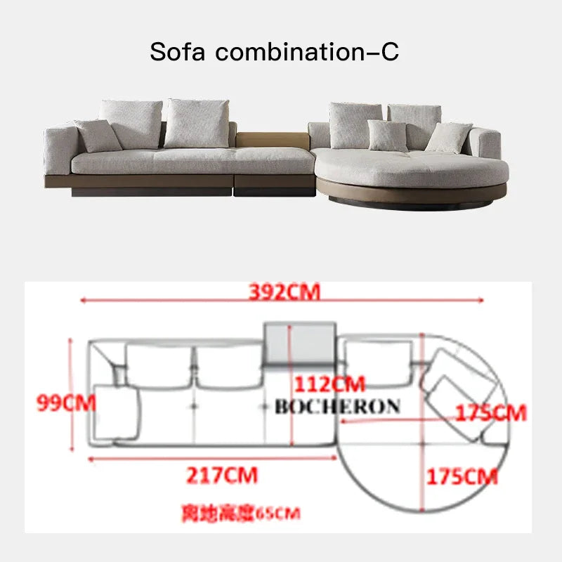 Italian Minimalist Cotton Linen Sofa