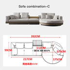 Italian Minimalist Cotton Linen Sofa