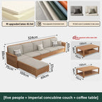 Nordic Ash Wood Fabric Sofa