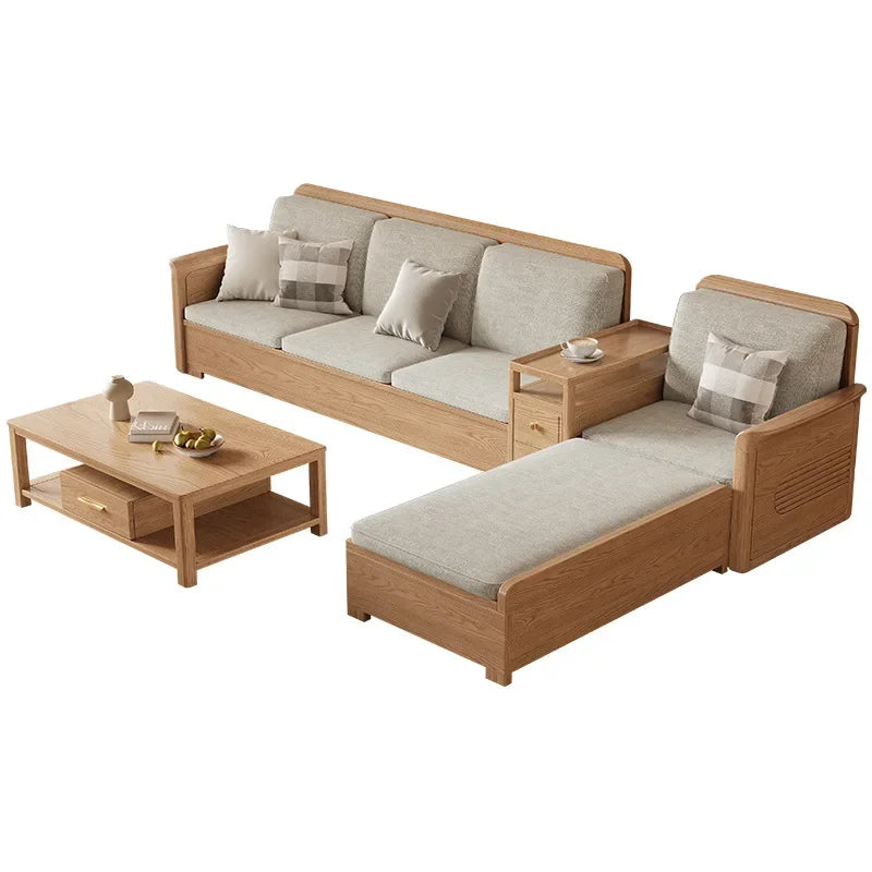 Nordic Ash Wood Fabric Sofa