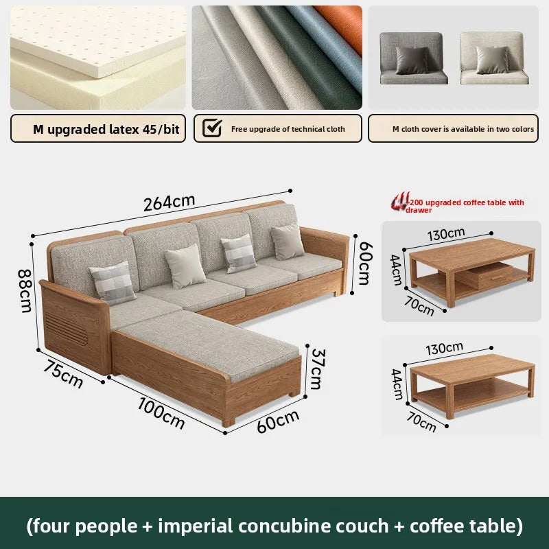 Nordic Ash Wood Fabric Sofa