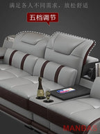Italian Leather Sectional Sofa with Massage