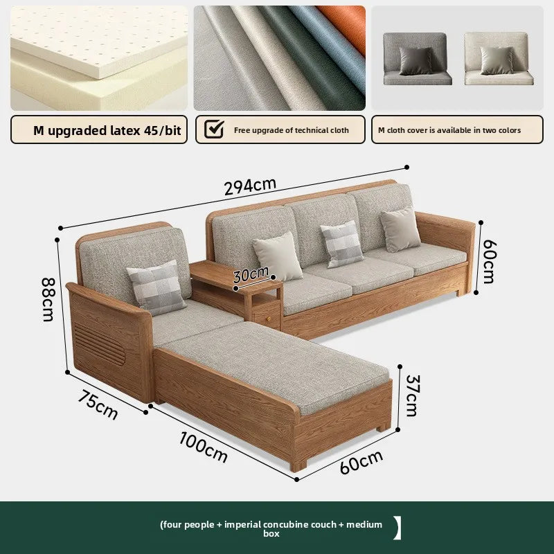 Nordic Ash Wood Fabric Sofa